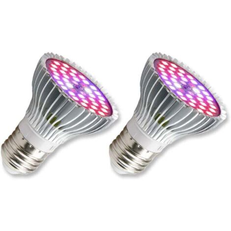 Pair E27 Led-pflanzenlampe, 30 W, E27-fassung Mit 40 Vollspektrum-leds, Wechselstrom 85–265 V, Indoor-pflanzenlampe Für Garten, Hydrokultur Und Aquarium, 2er-pack [klar]