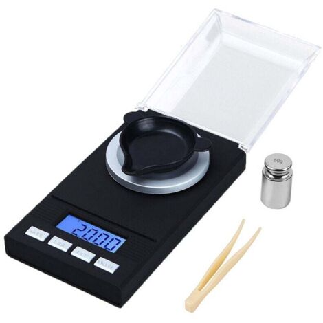 Pair Präzisions-milligrammwaage 50 G X 0,001 G, Schmuckwaage Mit Led-anzeige, Multifunktionale Elektronische Waage, Küchenwaage, Taschenwaage Mit Kalibriergewicht