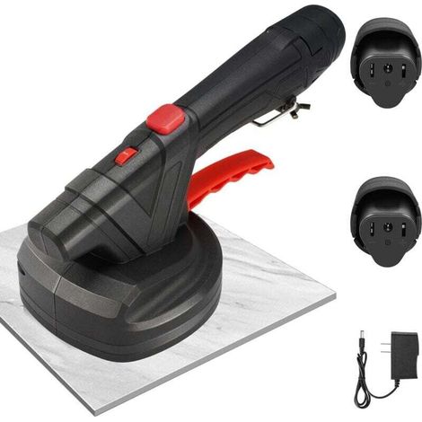 Pair Elektrische Vibrationsfliesenverlegemaschine Mit 6 Einstellbaren Geschwindigkeiten, 100 Kg Saugkraft, 130 Mm Saugnapf Für Boden- Und Wandfliesen Von 0,3 Bis 1 M.