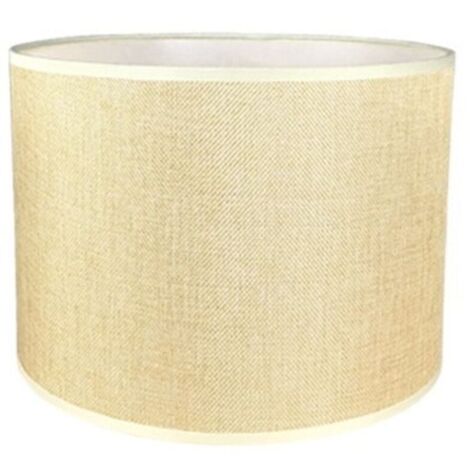 Pair Handgefertigter Zylindrischer Lampenschirm Aus Leinen Für Tisch-, Pendel- Und Stehlampen (beige, Durchmesser 33 Cm X Höhe 23 Cm)