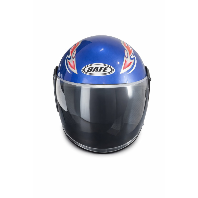 Helm Mit Visier Für Motorrad, Roller, Atv - Größe M/l, Metallicblau