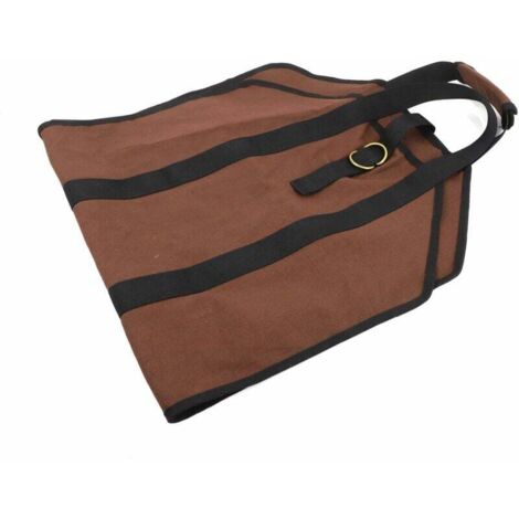 Pair Holzsack Aus Canvas, Wasserdichter Holztransporter Für Den Außenbereich, Aufbewahrung Von Brennholz Mit Rutschfesten, Robusten Griffen Und Gurten, Braun (99 X 45,7 Cm)