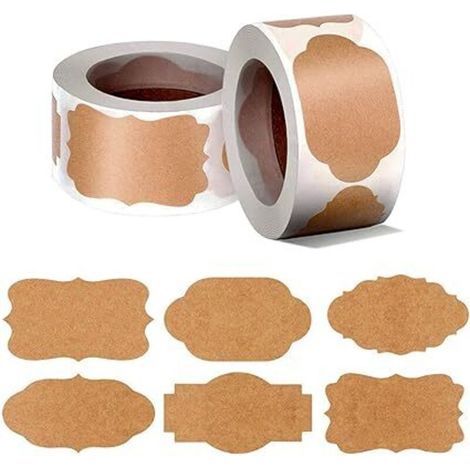 Pair Etiketten Aus Kraftpapier, 600 Stück Selbstklebende Etiketten, Büro- Und Küchenaufkleber, Geeignet Für Akten, Flaschen Und Geschenkverpackungen (braun)