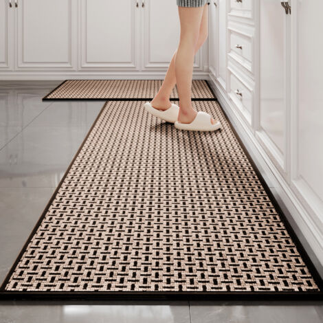 Pair Küchenmatte, Abwaschbare, Rutschfeste Gummimatte Für Den Spülbeckenbereich – 44 X 120 Cm, 1 Stück, Dunkelbraun
