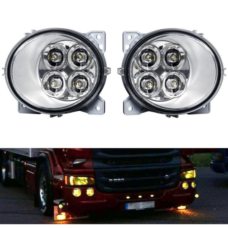Links + Rechts Led-dioden-scheinwerfer (halogen) Für Scania P G R T Ab 2004, Gelbes Licht