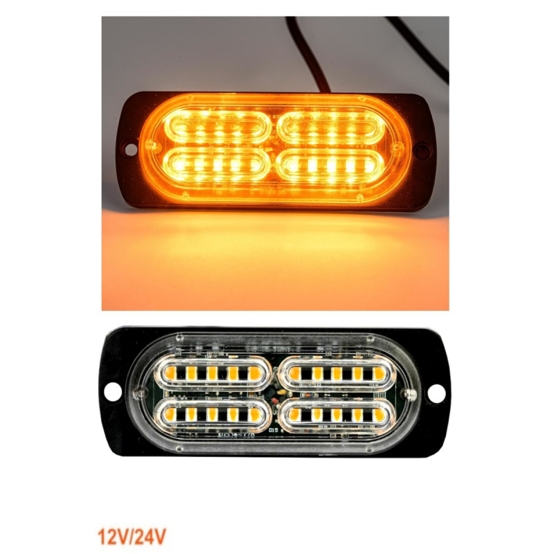 20-led-warnleuchte Für Pannenhilfe, Gelbes Blitz-blinklicht, 12 V/24 V