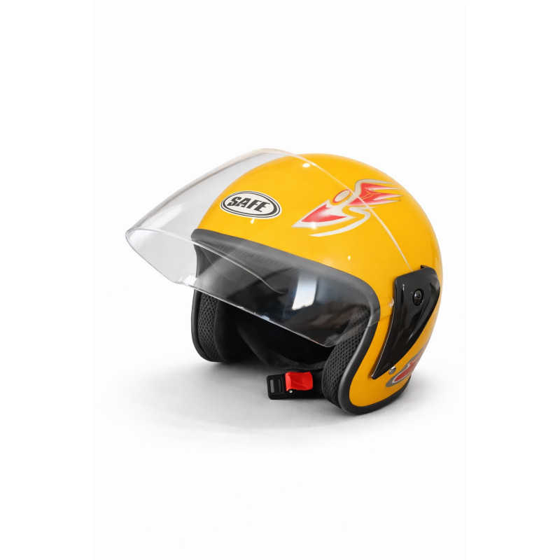 Helm Mit Visier Für Motorrad, Roller, Atv - Größe M/l, Gelb Metallic