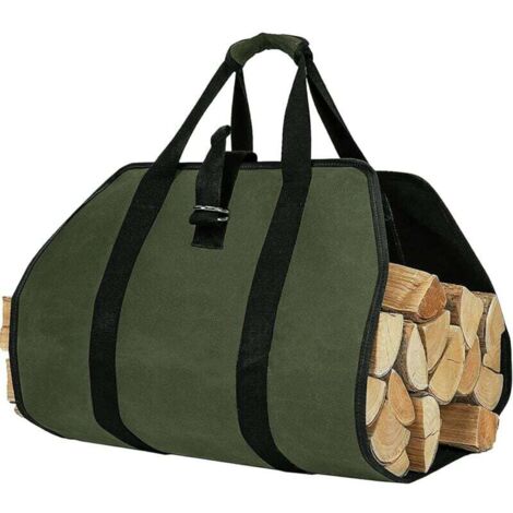 Pair Brennholz-tragetasche, Brennholz-tragetasche Aus Oxford-gewebe, Wasserabweisende Tragetasche, Faltbares Kaminzubehör, Ideal Für Holzöfen, Camping, Strand (gelb)