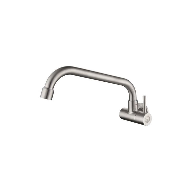 Paar Einzelne, Wandmontierte Kaltwasser-wischmoppköpfe Mit Verlängerter Länge Für Pool, Balkon Oder Waschbecken, Mit Spritzschutz, 21 Cm, Silberfarben, Tonchean