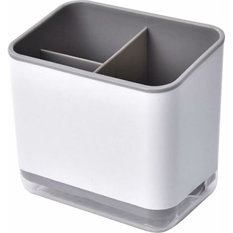 Pair Besteckhalter, Besteckabtropfgestell, Multifunktionaler 3-fächer-besteckorganizer Zum Abtropfen Von Besteck (grau)