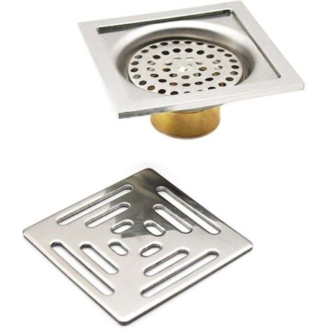 Pair 100 Mm Quadratischer Duschablauf – Geruchsdichter Bodenablauf Aus Edelstahl – Leicht Zu Reinigen Und Zu Installieren – Für Bad Und Garten