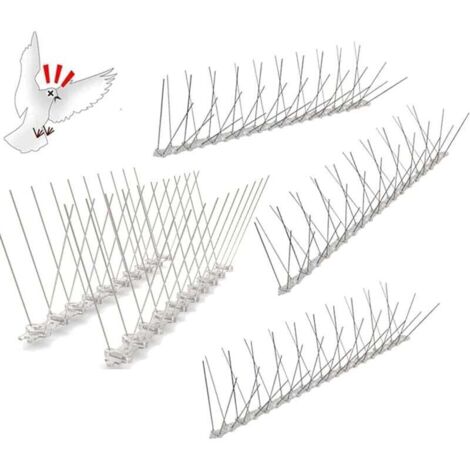 Pair Taubenabwehrspitzen Aus Edelstahl, 1 M, 4 Reihen, Vormontierte, Flexible Vogelabwehrspitzen Für Spatzen, Schwalben, Krähen Und Katzen
