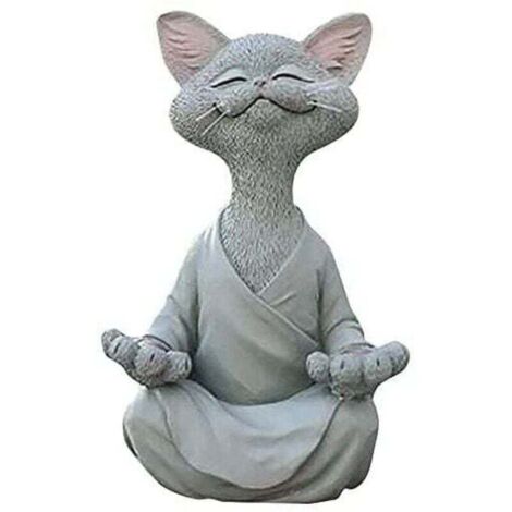 Pair Katzenfigur, Meditations-yoga-katze, Zen-katzen-skulptur In Entspannter Pose Für Die Gartendekoration, Geschenk Für Katzenliebhaber