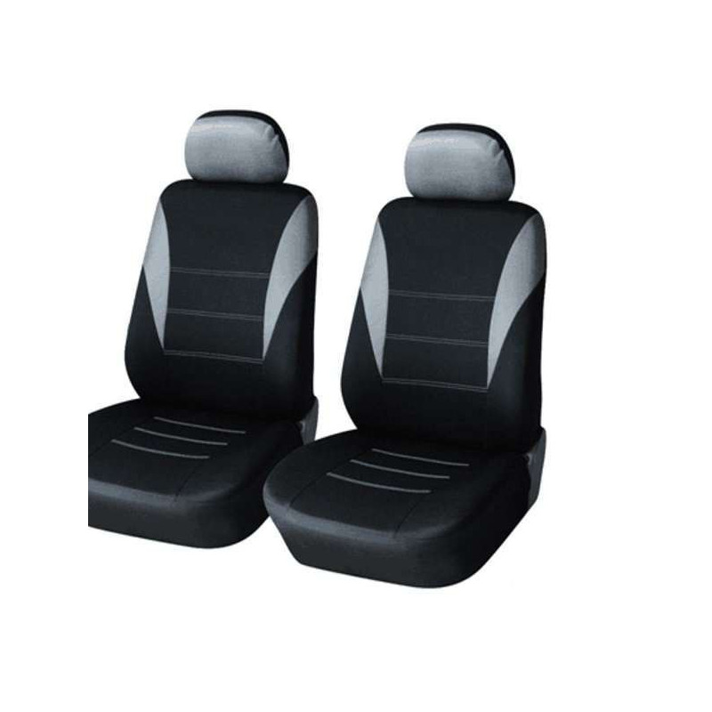 1+1 Neue Universelle Sitzbezüge Für Vordersitze, Bezüge Für Auto/bus/van, Textil, Grau-schwarz