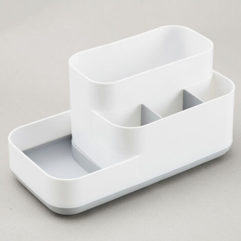 Pair Aufbewahrungsbox Für Badezimmeraccessoires – Einfache Handhabung Und Montage – Weiß + Grau