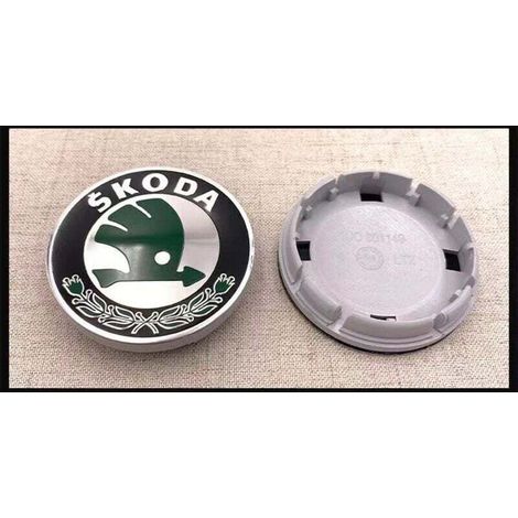 Pair 4-teiliges Radkappenset, Radkappen, Radzierblenden, Radkappensatz, Radnabenabdeckungen Mit Logo, Universelle Radnabenabdeckung, Grün (56 Mm)
