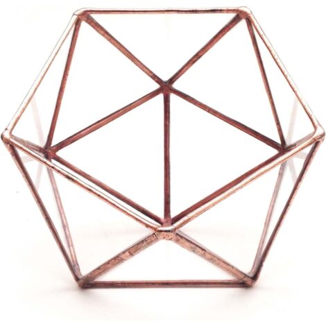 Pair Geometrisches, Dreieckiges Halbkugel-terrarium, Handgefertigt Aus Glas, Blumentopf Für Bonsai, Tischdekoration Für Sukkulenten, Pflanzen Nicht Enthalten, Kupfer