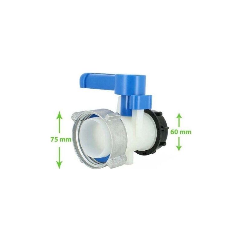 Paar Tankventile - S75x6 Mutter - Kompatibel Mit Schütz - Rwr Armaturen Und Anderem Zubehör Für Wasserrückgewinnungstanks