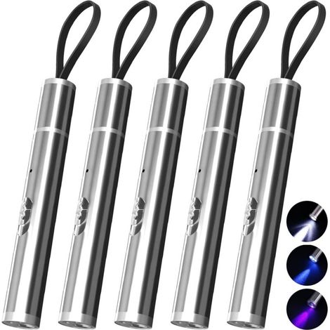 Pair 5er-pack Wiederaufladbare Stiftlampe, Mini-edc-ultrakompakte Taschenlampe, 500 Lumen Taschenlampe Mit 3 Modi, Medizinische Untersuchungsleuchte Für Camping Und Reparaturen Im Freien