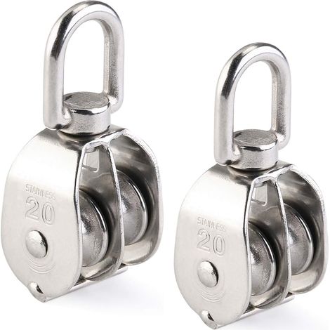 Pair Doppelrolle, 2 Stück, Edelstahl 304, Drehbare Doppelrolle, Inhhub