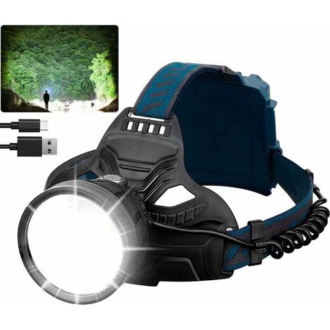 Pair Wiederaufladbare Led-stirnlampe, Extrem Leistungsstarke 50.000 Lumen Led-taschenlampe Mit 4 Leuchtmodi Und Rotem Rücklicht, Usb-aufladbar, 6000 Mah Akku, Wasserdicht, Ideal Für Camping, Angeln Un