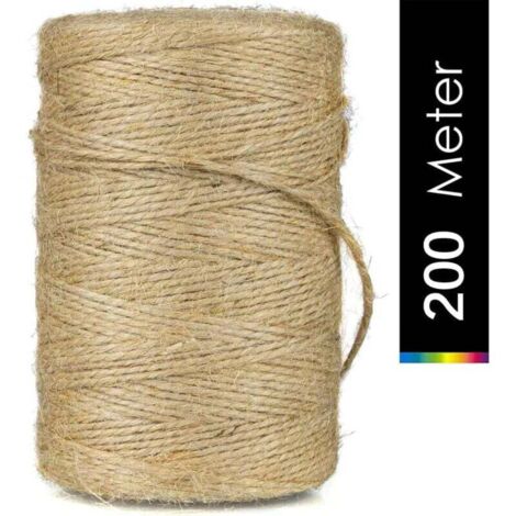 Pair 200 M X 2 Mm Juteschnur, Gartenschnur, Naturjuteseil, Bastelschnur, Für Gartenarbeit, Dekoration, Geschenkverpackung Und Kreative Projekte