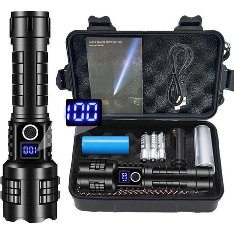 Pair Extrem Leistungsstarke Led-taschenlampe, 100.000 Lumen, Wiederaufladbar, 7 Superhelle Modi, Lange Akkulaufzeit, Ipx7 Wasserdicht, Ideal Für Camping, Wandern Und Notfälle [energieklasse A+++]