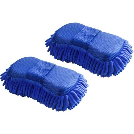 Pair 2x Chenille-mikrofaser-autoreinigungsschwamm, Chenille-mikrofaser-waschhandschuh Für Die Fahrzeugpflege, Schwammwaschbürste Mit Integrierter Handschlaufe, Karosseriewaschschwamm
