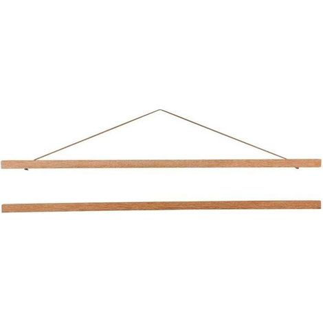 Pair Magnetischer Holzbilderrahmen, Naturholzposter, Diy-fotoposter, 51 Cm Leinwanddruck-aufhänger Zur Wanddekoration