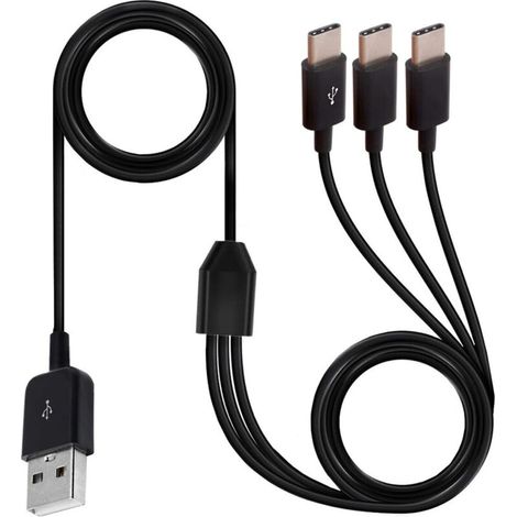 Pair 3-in-1 Usb-c-splitterkabel, Usb 2.0 A Stecker Auf 3 Usb-c Stecker, 1 Auf 3 Synchronisierungs- Und Ladekabeladapter Kompatibel Mit Mobiltelefonen/android, 1,5 M (3 Usb-c)
