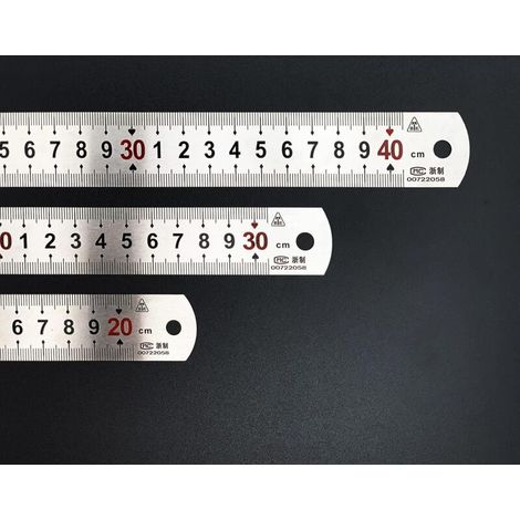 Pair Set Mit 3 Edelstahl-linealen: 40 Cm, 30 Cm, 20 Cm, Doppelseitige Edelstahl-lineale Mit Metrischen Und Imperialen Markierungen Für Holzbearbeitung, Modellbau, Malerei Und Messungen.