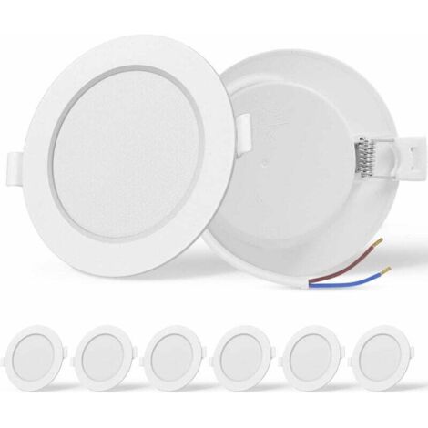 Pair 6er-set Led-einbaustrahler, Hohe Helligkeit, 9 W (entspricht 72 W Glühlampe), 230 V Wechselstrom, Neutralweißes Licht (4000 K), Für Bad Und Wohnzimmer, 90–110 Mm Einbautiefe