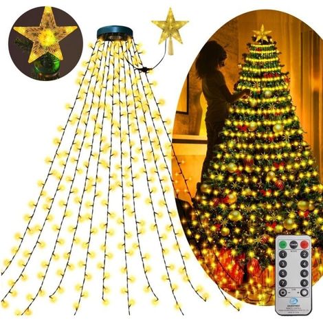 Pair Warmweiße Lichterkette Für Weihnachten, 2 M Lang, 400 Leds, 8 Beleuchtungsmodi, Speicherfunktion, Für Drinnen Und Draußen, Inklusive Fernbedienung