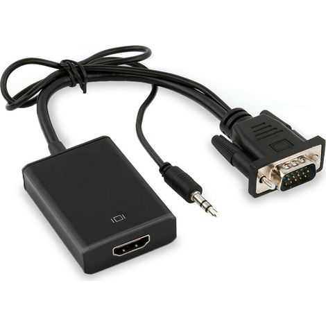 Pair Vga-stecker Auf Hdmi-buchse Konverter Adapter Kabel Ausgang 1080p Hd + Audio Tv Av Hdtv