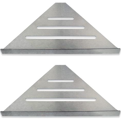 Pair Eck-duschregal Für Badezimmer 2er-pack Edelstahl, Hochwertiges Modernes Eckdesign Wandmontierter Und Einfach Zu Installierender Dusch-organizer Regalhalter Ohne Pfosten (gebürstetes Nickel) -