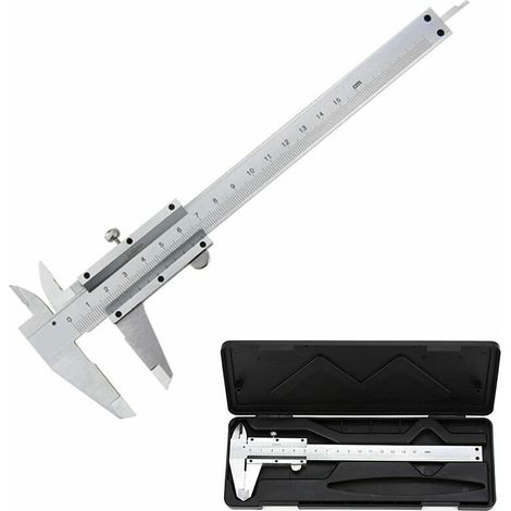 Pair Messschieber, 150 Mm / 0,02 Mm Analoger Messschieber Aus Edelstahl, Hochpräzises Mikrometerwerkzeug Mit Tiefen-, Innen- Und Außenmessung Professional-inhhub