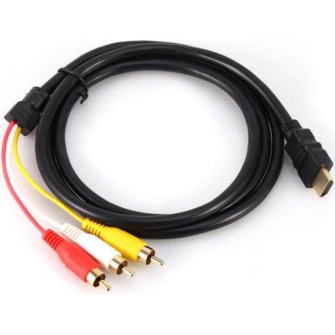Pair Hdmi-auf-cinch-kabel – 1,5 M, 5 Fuß, Hd 1080p, Hdmi-stecker Auf 3 Cinch, Av-audio-video-konverterkabel, Kabeladapter