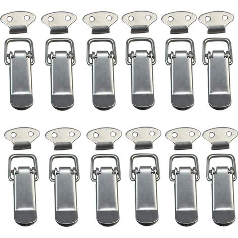 Pair 12 Stück Haubenverschluss, Hebelverschluss, Federverschluss, Knebelverschluss, Federverschluss Mit Haken, Edelstahl-federverschluss Für Schrank, Box, Schublade, Schrank-inhhub
