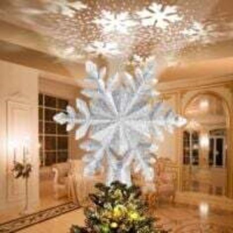 Pair 3d-projektor-drehstern-weihnachtsbaumspitze Mit Led-beleuchtung, Drehbare Weihnachtsbaumdekoration Für Drinnen Und Draußen, Ideal Für Weihnachtsdekorationen Und
