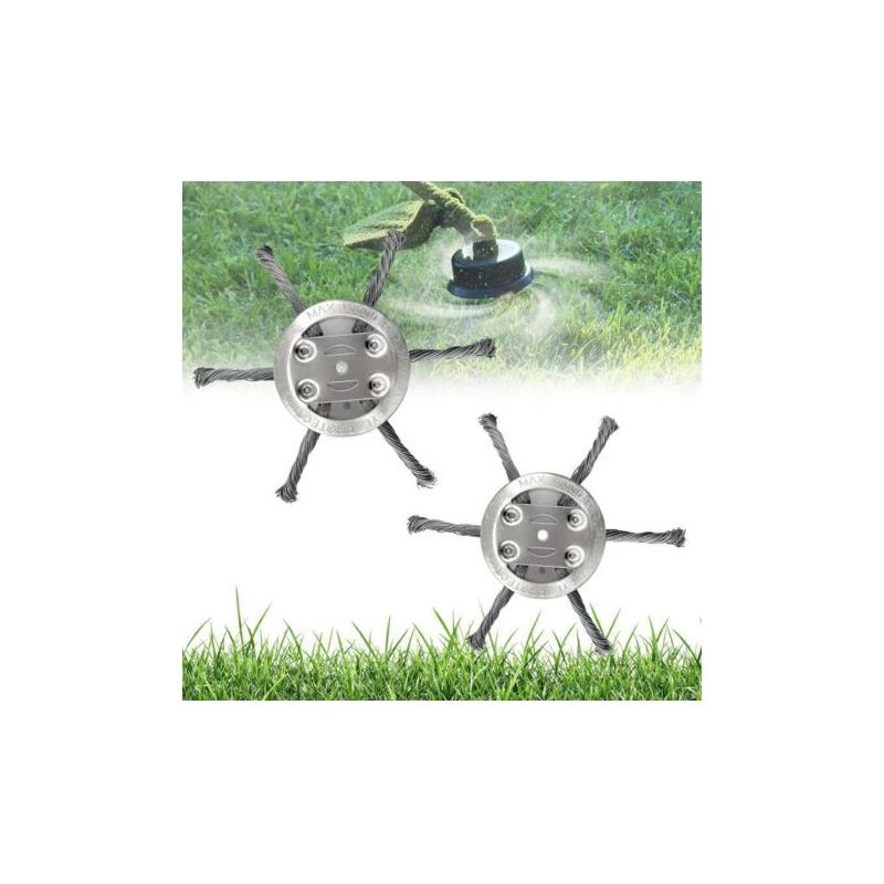 2er-pack Stahldraht-rasentrimmerbürsten Für Rasentrimmer Und Freischneider, Freischneiderzubehör, 5 Mm Bohrung, Akkubetriebene Unkrautbürste, Rasentrimmer