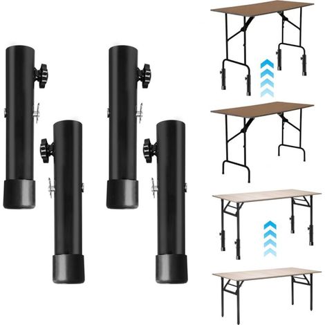 Pair Set Mit 4 Verstellbaren Tischbeinen Aus Metall, 20 Cm Verlängerungen Für Gebogene Oder Gerade Tischbeine Inklusive Befestigungsmaterial, Möbelbeine Aus Metall Für Möbel, Tische Und Stühle
