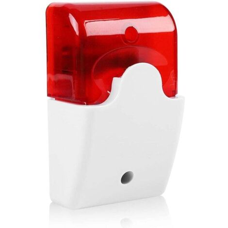 Pair Sicherheitswarnleuchte, Akustischer Und Optischer Sicherheitsalarm, Stoßfestes Rotes Blinklicht Und Akustischer Alarm, 110 Db Sirene Und 150 Blinksignale/minute, Einstellbare Lautstärke (220 V)