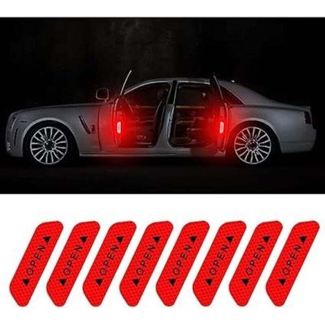 Pair 8 Stück Reflektierende Aufkleber, Selbstklebende Reflektierende Streifen, Wasserfeste Reflektierende Aufkleber, Reflektierende Warnstreifen, Für Autotürkanten, Lkw (rot)