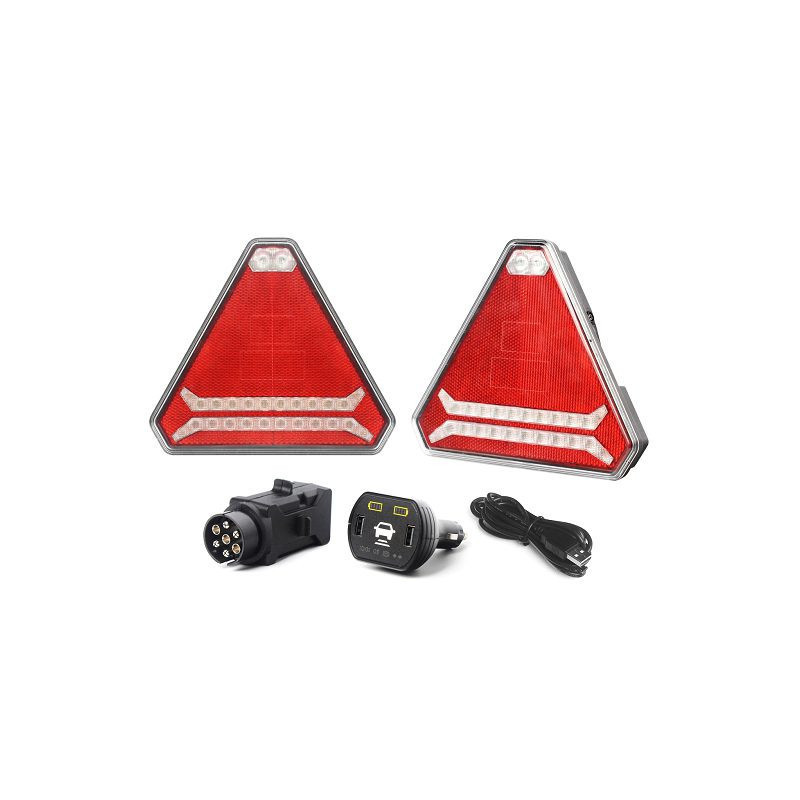 Set Kabelloser Tragbarer Led-rücklichter Mit Magnet Und Saugnapf, Neon-effekt, Innovatives Dreieckiges Design hinweis: Das Letz