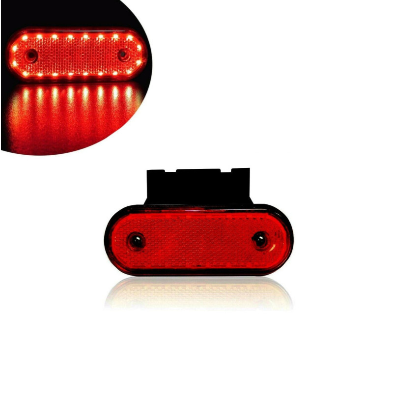 Rote Led-begrenzungsleuchte Mit Halterung, Markierungslicht, 20 Leds - 12 V