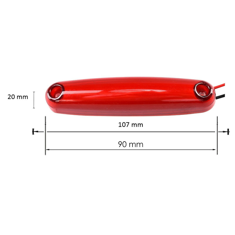 Led-begrenzungs-/positionsleuchte Tokos Mit 12v - 24v, Rot, 107 Mm