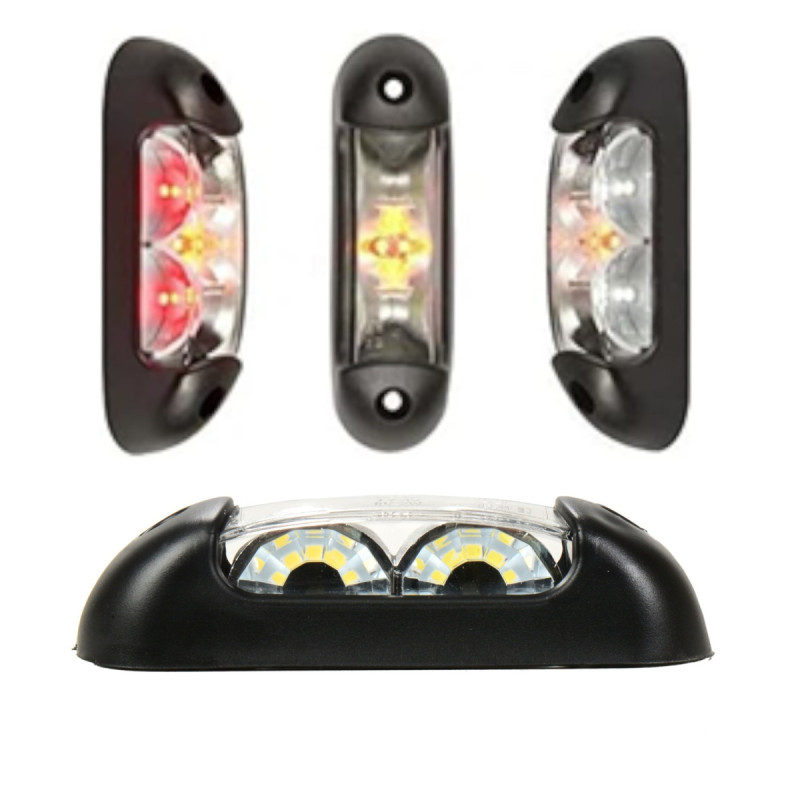 Led-positionsleuchte, Tokos, 12 V–24 V, Weißes, Rotes Und Orangefarbenes Licht