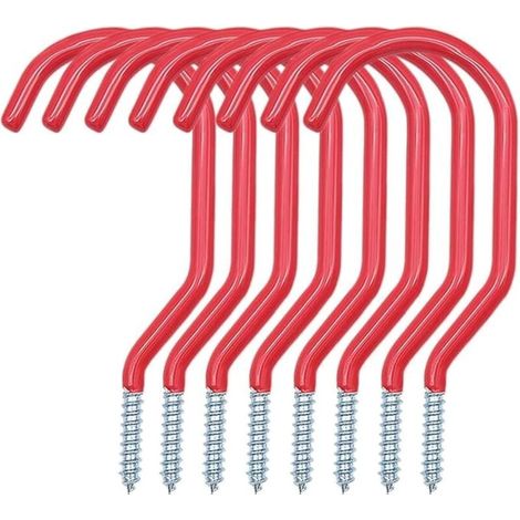 Pair Set Mit 8 Wand-fahrradhaken, Decken-fahrradständern, Metall-aufbewahrungshaken Für Garage, Fahrräder, Elektrowerkzeuge Und Gartenschläuche (rot)