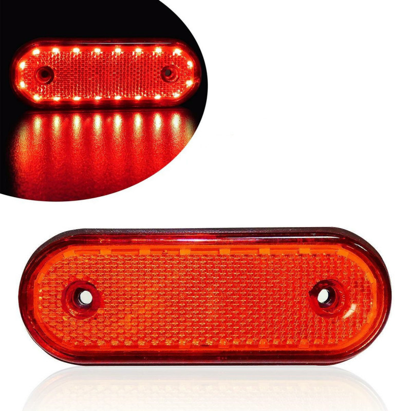 Rote Led-begrenzungsleuchte, 20 Leds - 24 V