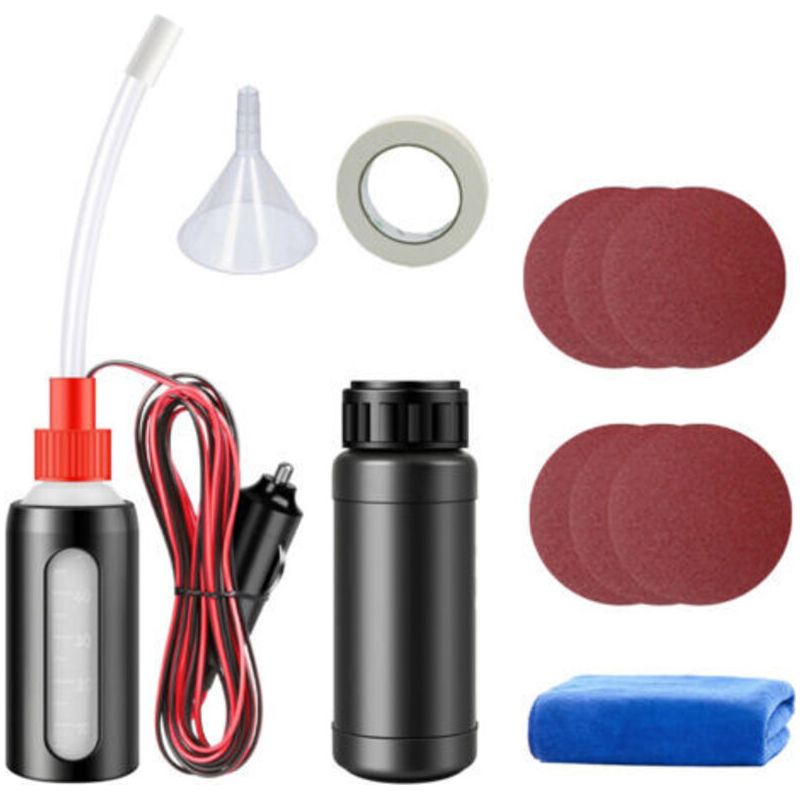 Paar - Scheinwerfer-restaurierungsset, Autoscheinwerfer-reinigungs- Und Polierset Mit Beschichtungsflüssigkeit, Schleifpapier, Sprühflasche, Trichter, Abklebeband Und Tuch,